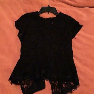Black Lace Peplum Top